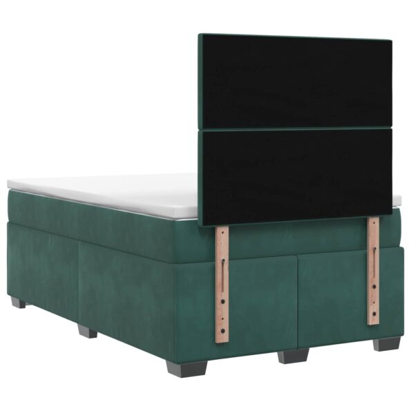 vidaXL Posteľ boxspring s matracom Tmavozelená 120 x 190 cm Zamat – Obrázok 8