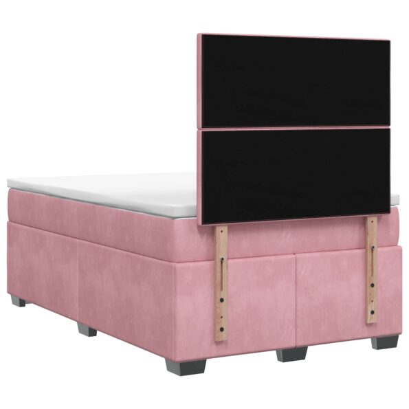 vidaXL Posteľ boxspring s matracom Ružová 120 x 200 cm Zamat – Obrázok 8