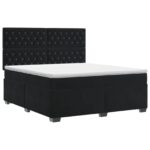 vidaXL Posteľ boxspring s matracom Čierna 140 x 190 cm Zamat – Obrázok 2