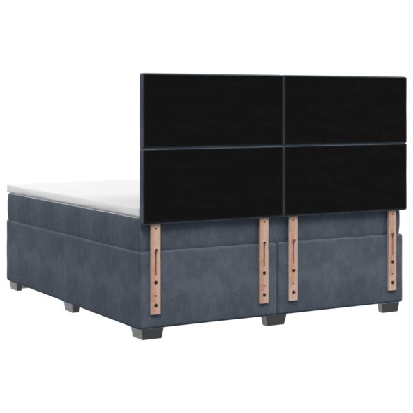 vidaXL Posteľ boxspring s matracom Tmavosivá 180 x 200 cm Zamat – Obrázok 8