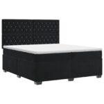 vidaXL Posteľ boxspring s matracom Čierna 200 x 200 cm Zamat – Obrázok 2