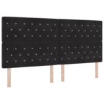 vidaXL Posteľ boxspring s matracom Čierna 200 x 200 cm Zamat – Obrázok 4