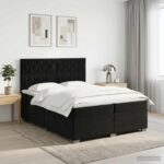 vidaXL Posteľ boxspring s matracom Čierna 200 x 200 cm Zamat