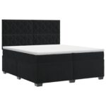 vidaXL Posteľ boxspring s matracom Čierna 200 x 200 cm Zamat – Obrázok 2
