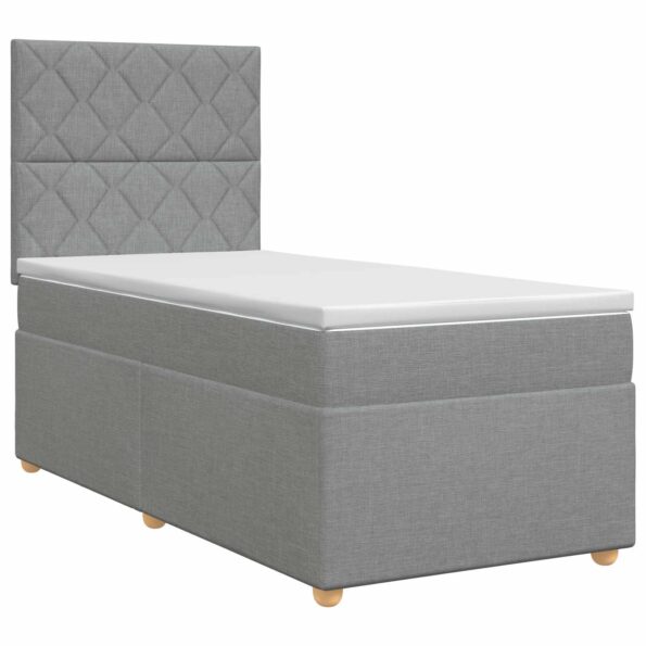 vidaXL Posteľ boxspring s matracom Svetlosivá 80 x 200 cm Látka – Obrázok 2