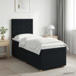 vidaXL Posteľ boxspring s matracom Čierna 80 x 200 cm Látka