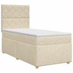 vidaXL Posteľ boxspring s matracom Krémová 80 x 200 cm Látka – Obrázok 2