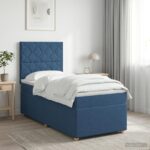 vidaXL Posteľ boxspring s matracom Modrá 80 x 200 cm Látka