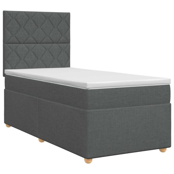 vidaXL Posteľ boxspring s matracom Tmavosivá 90 x 190 cm Látka – Obrázok 2