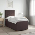 vidaXL Posteľ boxspring s matracom Tmavohnedá 90 x 190 cm Látka