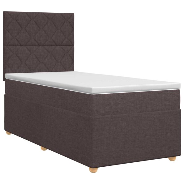 vidaXL Posteľ boxspring s matracom Tmavohnedá 90 x 190 cm Látka – Obrázok 2