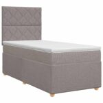 vidaXL Posteľ boxspring s matracom Sivohnedá 90 x 190 cm Látka – Obrázok 2