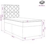 vidaXL Posteľ boxspring s matracom Modrá 90 x 190 cm Látka – Obrázok 11