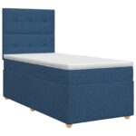 vidaXL Posteľ boxspring s matracom Modrá 90 x 200 cm Látka – Obrázok 2