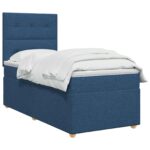 vidaXL Posteľ boxspring s matracom Modrá 90 x 200 cm Látka – Obrázok 3