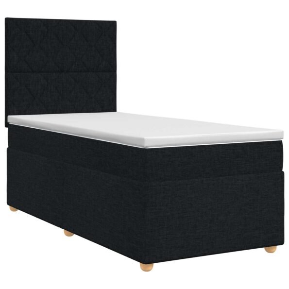 vidaXL Posteľ boxspring s matracom Čierna 90 x 200 cm Látka – Obrázok 2