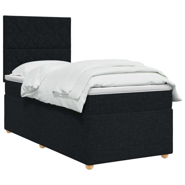 vidaXL Posteľ boxspring s matracom Čierna 90 x 200 cm Látka – Obrázok 3