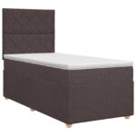 vidaXL Posteľ boxspring s matracom Tmavohnedá 90 x 200 cm Látka – Obrázok 2