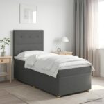 vidaXL Posteľ boxspring s matracom Tmavosivá 100 x 200 cm Látka