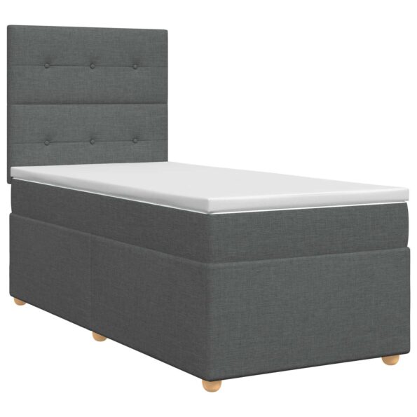 vidaXL Posteľ boxspring s matracom Tmavosivá 100 x 200 cm Látka – Obrázok 2
