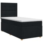 vidaXL Posteľ boxspring s matracom Čierna 100 x 200 cm Látka – Obrázok 2