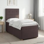 vidaXL Posteľ boxspring s matracom Tmavohnedá 100 x 200 cm Látka