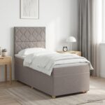 vidaXL Posteľ boxspring s matracom Sivohnedá 100 x 200 cm Látka