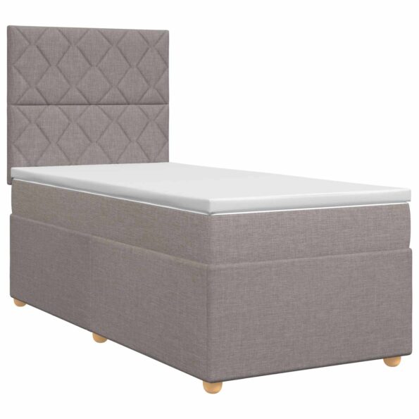 vidaXL Posteľ boxspring s matracom Sivohnedá 100 x 200 cm Látka – Obrázok 2