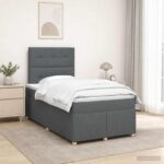 vidaXL Posteľ boxspring s matracom Tmavosivá 120 x 190 cm Látka