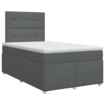vidaXL Posteľ boxspring s matracom Tmavosivá 120 x 190 cm Látka – Obrázok 2