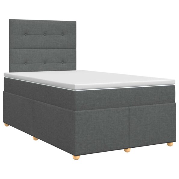 vidaXL Posteľ boxspring s matracom Tmavosivá 120 x 190 cm Látka – Obrázok 2