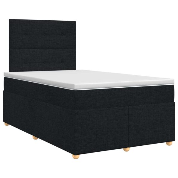 vidaXL Posteľ boxspring s matracom Čierna 120 x 190 cm Látka – Obrázok 2