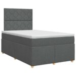 vidaXL Posteľ boxspring s matracom Tmavosivá 120 x 190 cm Látka – Obrázok 2