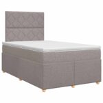 vidaXL Posteľ boxspring s matracom Sivohnedá 120 x 190 cm Látka – Obrázok 2