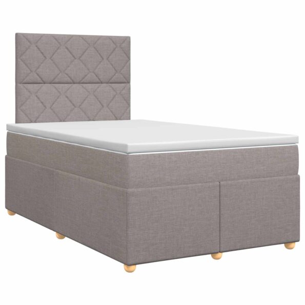 vidaXL Posteľ boxspring s matracom Sivohnedá 120 x 190 cm Látka – Obrázok 2