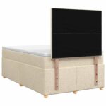 vidaXL Posteľ boxspring s matracom Krémová 120 x 190 cm Látka – Obrázok 8
