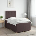 vidaXL Posteľ boxspring s matracom Tmavohnedá 120 x 200 cm Látka