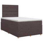 vidaXL Posteľ boxspring s matracom Tmavohnedá 120 x 200 cm Látka – Obrázok 2