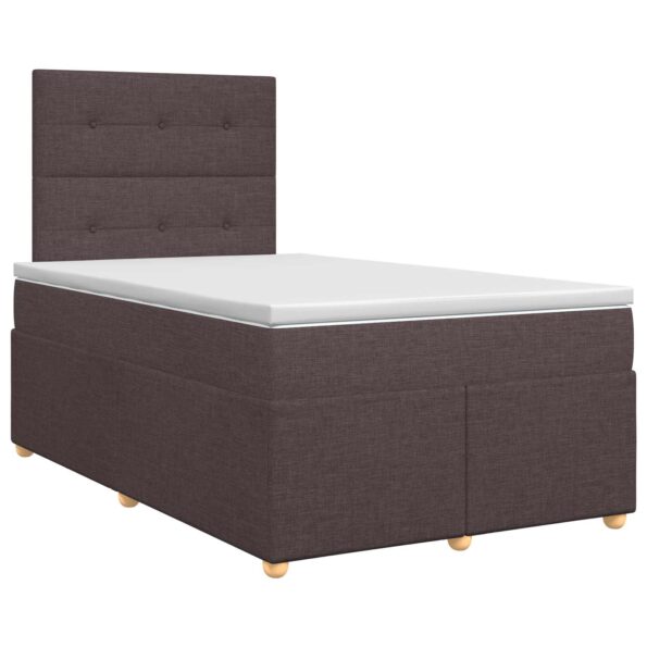 vidaXL Posteľ boxspring s matracom Tmavohnedá 120 x 200 cm Látka – Obrázok 2