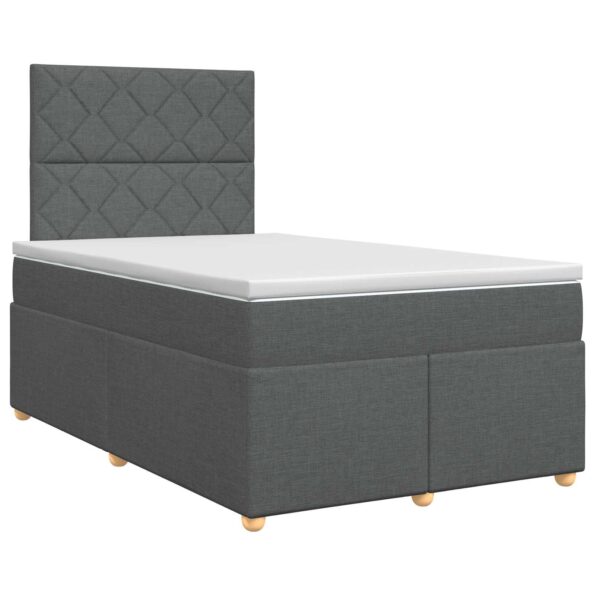 vidaXL Posteľ boxspring s matracom Tmavosivá 120 x 200 cm Látka – Obrázok 2