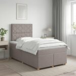 vidaXL Posteľ boxspring s matracom Sivohnedá 120 x 200 cm Látka