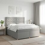 vidaXL Posteľ boxspring s matracom Svetlosivá 140 x 190 cm Látka