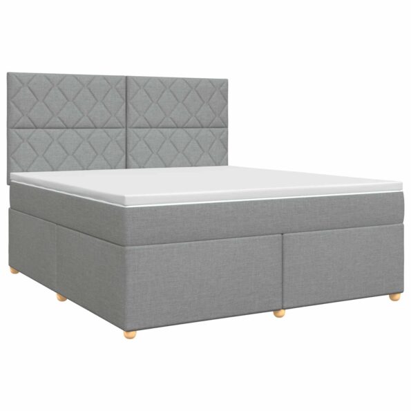 vidaXL Posteľ boxspring s matracom Svetlosivá 140 x 190 cm Látka – Obrázok 2