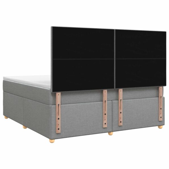 vidaXL Posteľ boxspring s matracom Svetlosivá 140 x 190 cm Látka – Obrázok 8