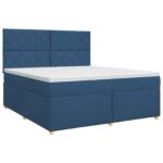 vidaXL Posteľ boxspring s matracom Modrá 140 x 190 cm Látka – Obrázok 2