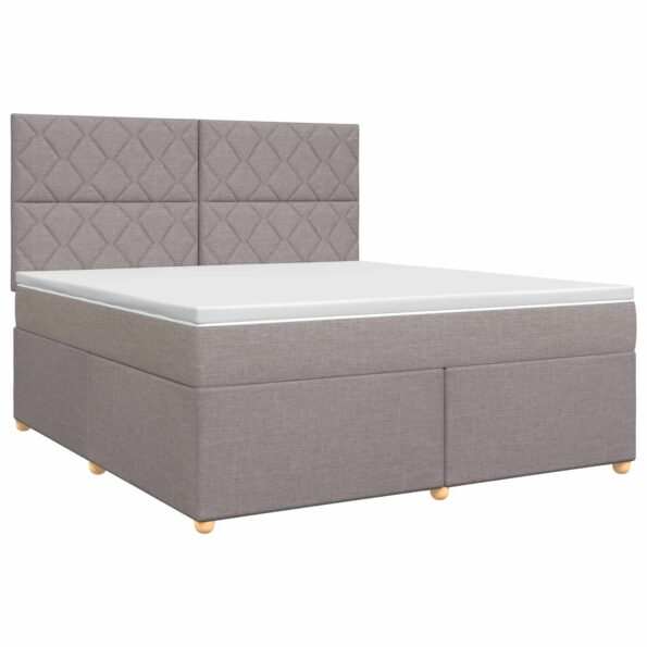 vidaXL Posteľ boxspring s matracom Sivohnedá 140 x 200 cm Látka – Obrázok 2