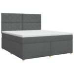 vidaXL Posteľ boxspring s matracom Tmavosivá 160 x 200 cm Látka – Obrázok 2