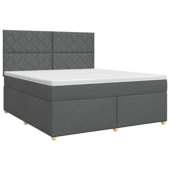 vidaXL Posteľ boxspring s matracom Tmavosivá 160 x 200 cm Látka – Obrázok 2