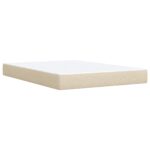 vidaXL Posteľ boxspring s matracom Krémová 160 x 200 cm Látka – Obrázok 6