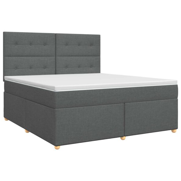 vidaXL Posteľ boxspring s matracom Tmavosivá 180 x 200 cm Látka – Obrázok 2